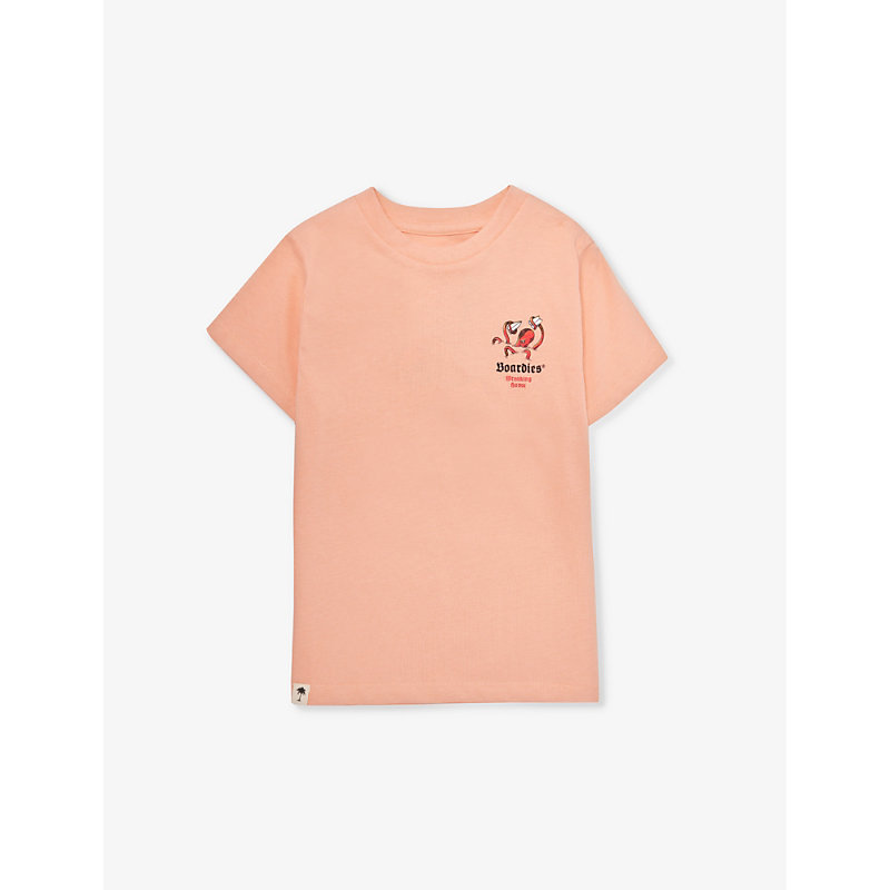 Boardies Boys Peach Kids Wreaking Havoc Logo-print Cotton-jersey T-shirt 3-13 Years