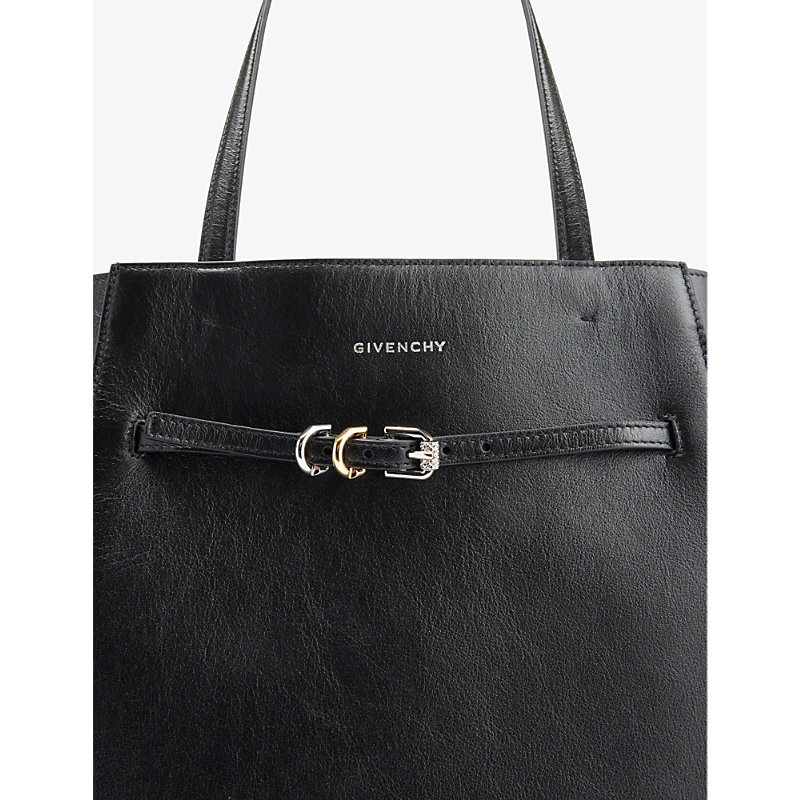 Shop Givenchy Women's Black Voyou Branded Leather Tote