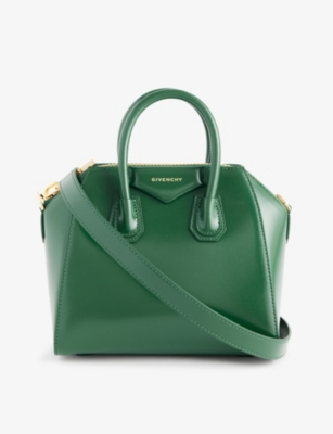 Givenchy Emerald Green Antigona Mini Leather Top-handle Bag