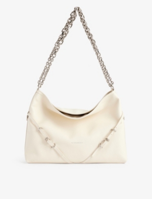 Givenchy Womens Ivory Voyou Leather Shoulder Bag In Neutral