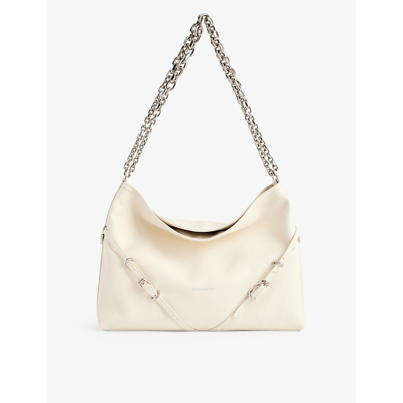 Givenchy Womens Ivory Voyou Leather Shoulder Bag In Neutral