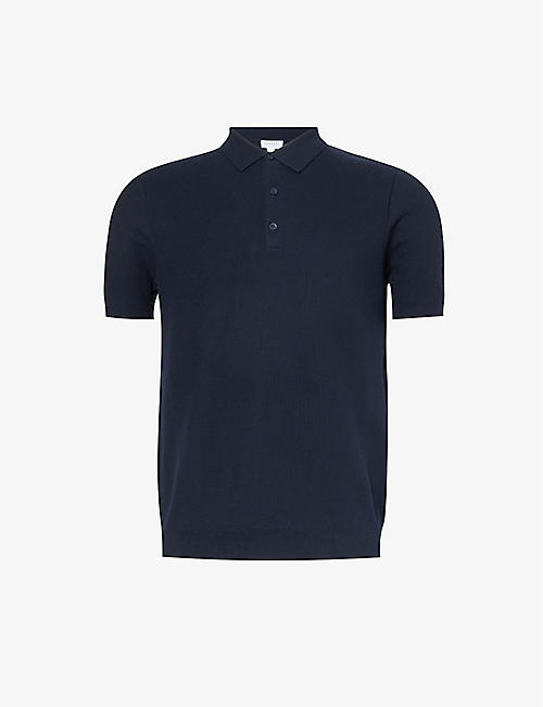 SUNSPEL: Regular-fit short-sleeve cotton-knit polo shirt
