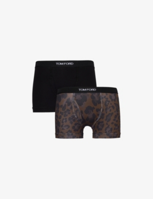TOM FORD: Branded-waistband pack of two stretch-cotton boxer briefs