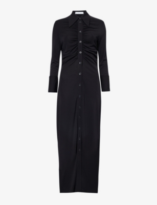 Shop Proenza Schouler White Label Women's Black Clara Split-sides Woven Maxi Dress