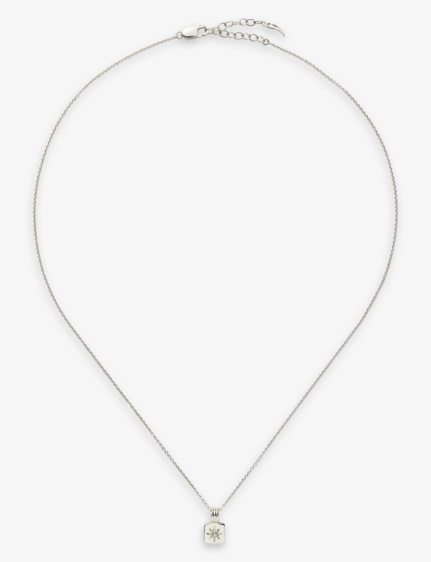 Mini Star-pendant rhodium plated sterling-silver necklace
