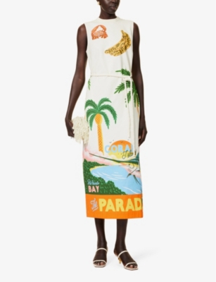 Shop Alemais Women's Multi Samaki Coastal-print Organic-cotton Maxi Dress