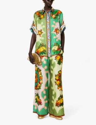 Shop Alemais Women'slemonis Fruit-pattern Silk Shirt In Multi