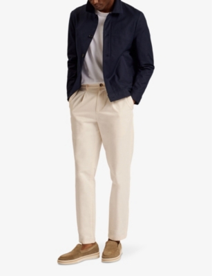 Shop Ted Baker Men's Vy Felixc Regular-fit Cotton-blend Jacket In Navy