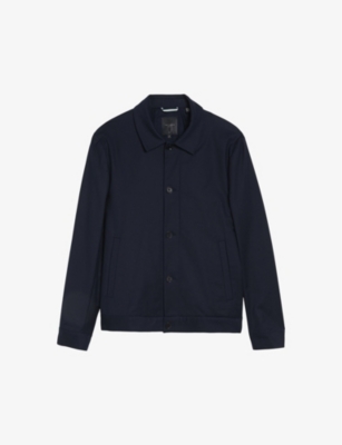 Shop Ted Baker Men's Vy Felixc Regular-fit Cotton-blend Jacket In Navy