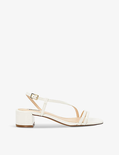 DUNE: Maryanna cross-strap faux-leather heeled sandals