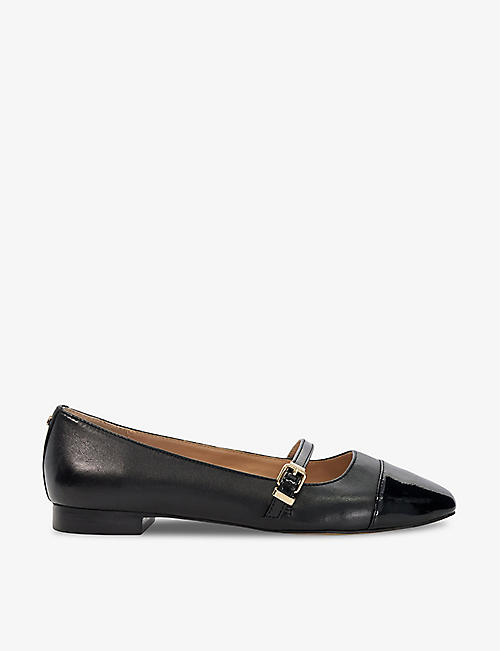 DUNE: Habits contrast leather mary-jane flats