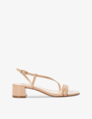 Shop Dune Womens  Maryanna Cross-strap Faux-leather Heeled Sandals In Blush-patent Synthetic