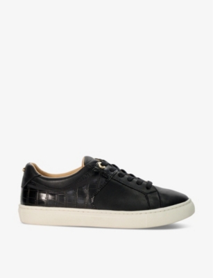 DUNE: Elodic logo-embossed faux-leather low-top trainers