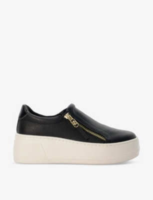 DUNE: Episodic zip leather low-top trainers