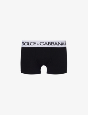 Dolce & Gabbana Logo-waistband Stretch-cotton Boxers In Black
