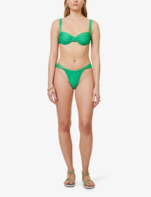 Shop Faithfull The Brand Women's Verde Andez Recycled Polyamide Blend Bikini Bottoms