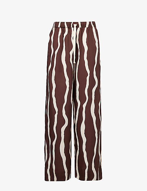 FAITHFULL THE BRAND: Simena stripe-pattern relaxed-fit woven trousers