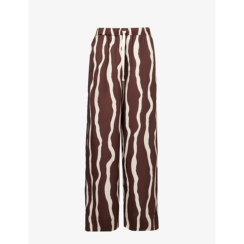 Shop Faithfull The Brand Women's La Tuza Simena Stripe-pattern Relaxed-fit Woven Trousers