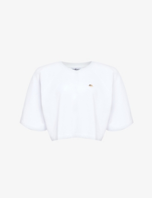 Shop Fiorucci Womens White Angels Brand-appliqué Cotton-jersey T-shirt