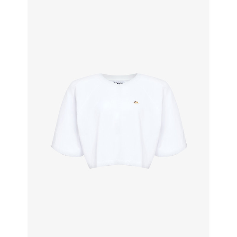Shop Fiorucci Angels Brand-appliqué Cotton-jersey T-shirt In White