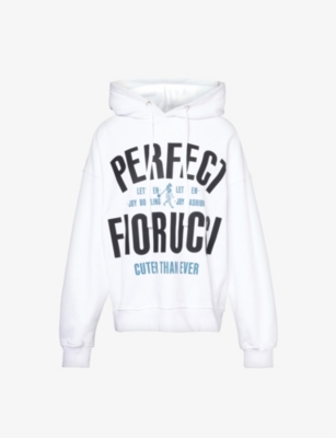 Fiorucci Womens White Perfect Brand-print Cotton-jersey Hoody