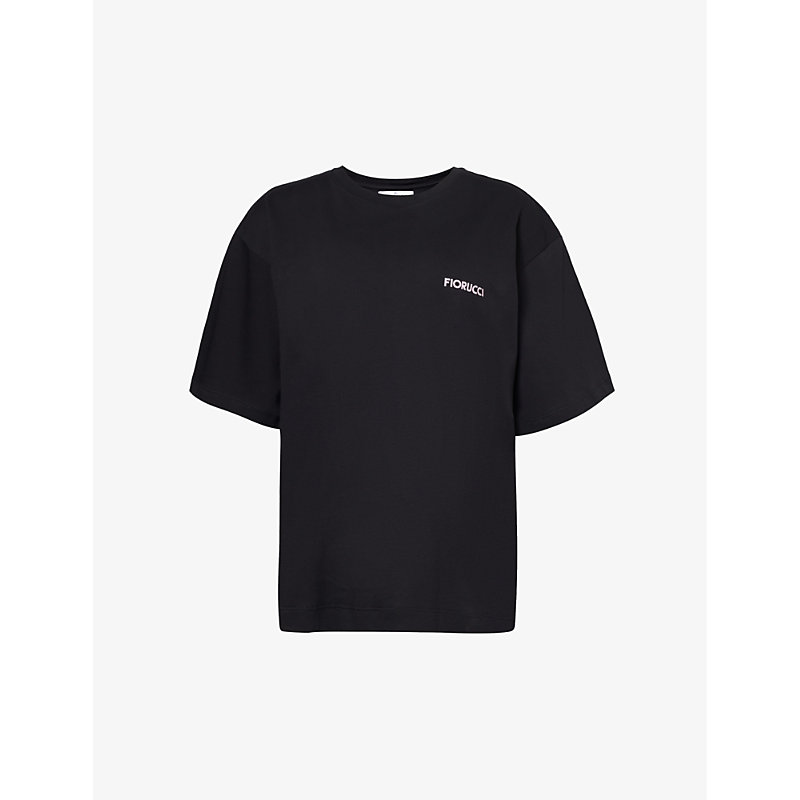 Fiorucci Womens Black Collection Zero Brand-print Cotton-jersey T-shirt