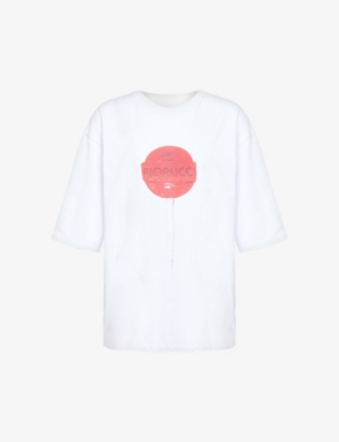 Fiorucci Womens White Lollipop Graphic-print Cotton-jersey T-shirt