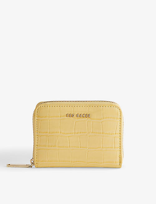 TED BAKER: Connii croc-embossed faux-leather coin purse
