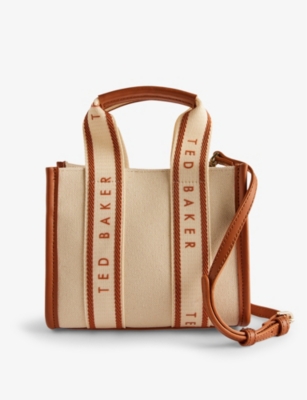 TED BAKER Georjiy mini branded-webbing canvas tote bag