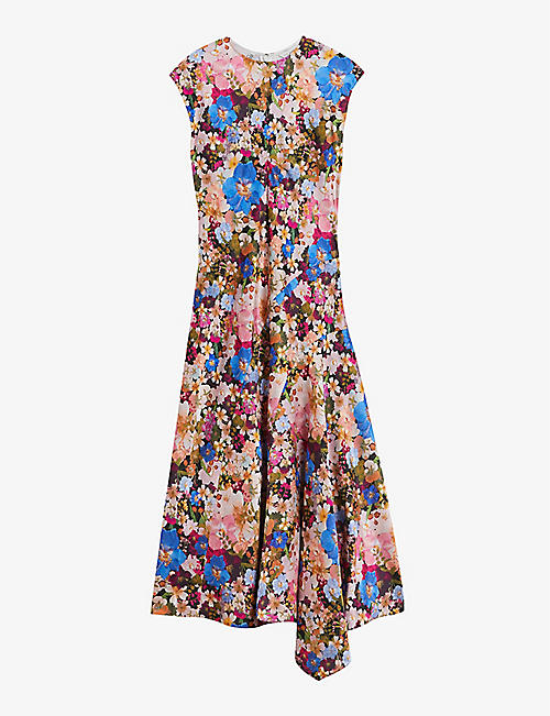 TED BAKER: Slanno floral-print woven midi dress