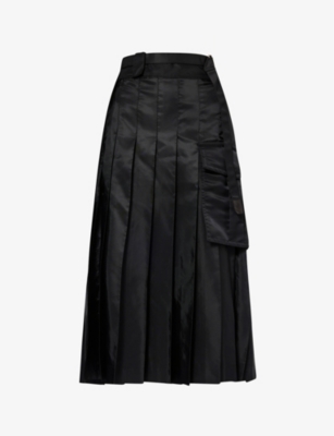 sacai pleated midi skirt - Grey