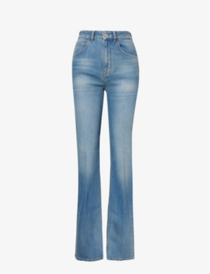 Shop Victoria Beckham Women's Vintage Wash Mid Julia Straight-leg Mid-rise Stretch-denim Jeans