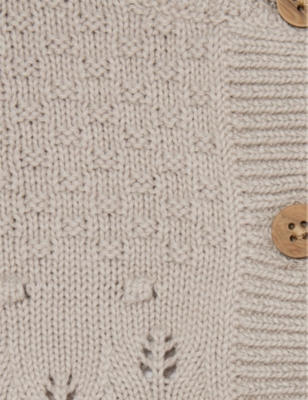 THE LITTLE TAILOR: Chunky-knit button-down cotton cardigan 3-24 months