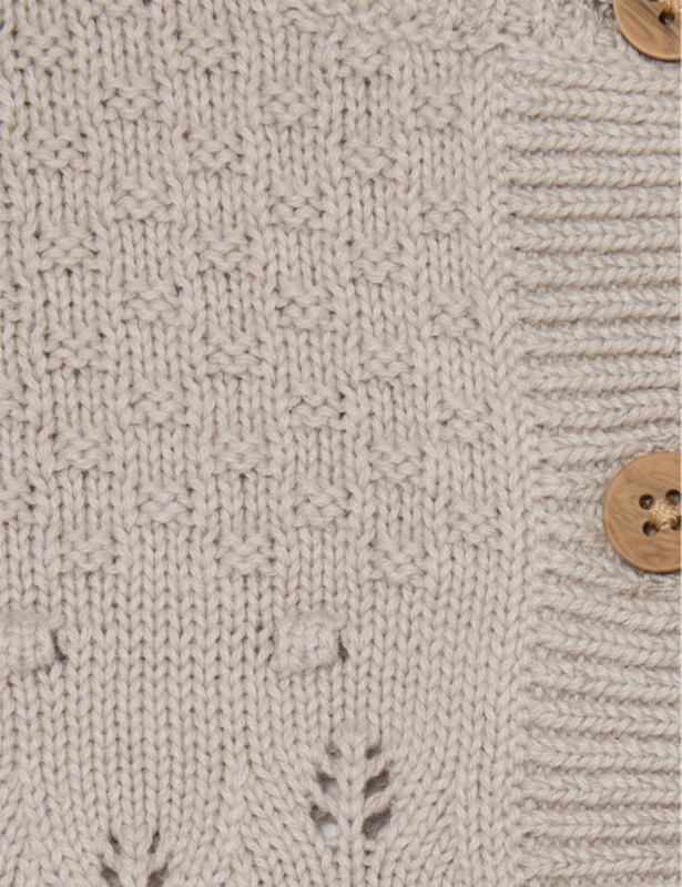 Chunky-knit button-down cotton cardigan 3-24 months