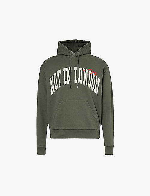 HIGHSNOBIETY: Not In London brand-print relaxed-fit cotton-jersey hoody