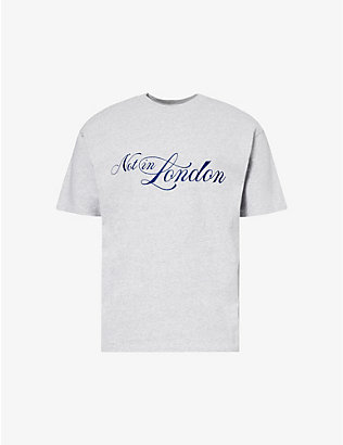 HIGHSNOBIETY: Not In London brand-print cotton-jersey T-shirt