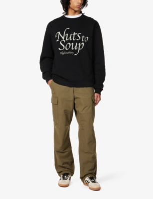 Shop Highsnobiety X Nts Logo-print Cotton-jersey Sweatshirt In Black