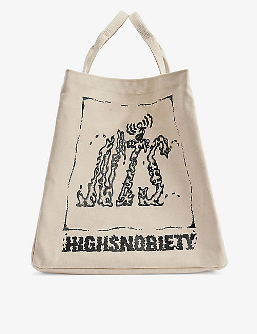 HIGHSNOBIETY: Highsnobiety x NTS 品牌印花棉质文件托特包