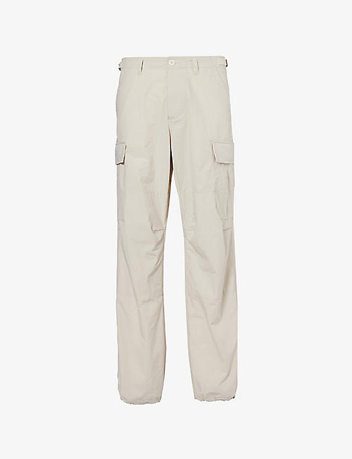 HIGHSNOBIETY: Brand-patch wide-leg cotton-blend cargo trousers