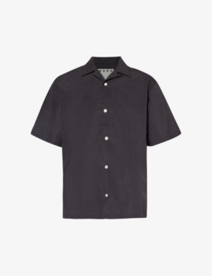 HIGHSNOBIETY: Camp-collar brand-patch woven shirt