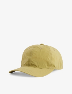 Highsnobiety Mens Khaki Brand-tab Shell Cap In Yellow