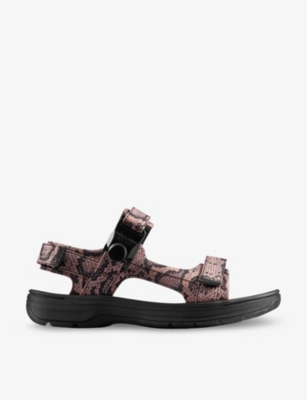 MARTINE ROSE X CLARKS: Martine Rose x Clarks snake-print recycled-polyester sandals