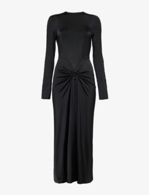 VICTORIA BECKHAM: Gathered-waist stretch-jersey midi dress