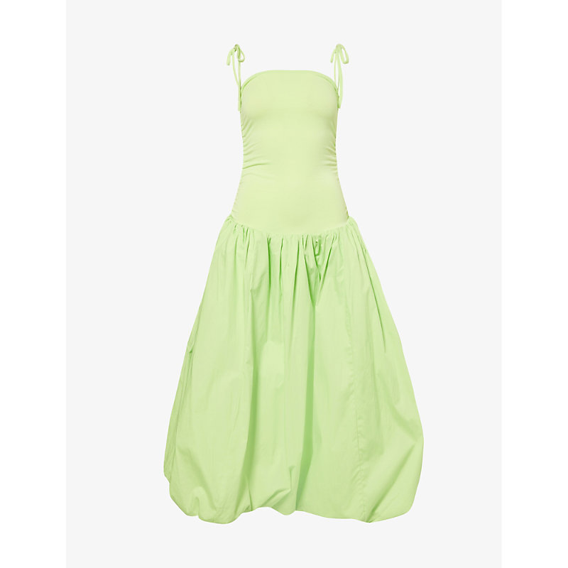 Shop Amy Lynn Women's Lime Puffball Stretch-cotton Midi Dress