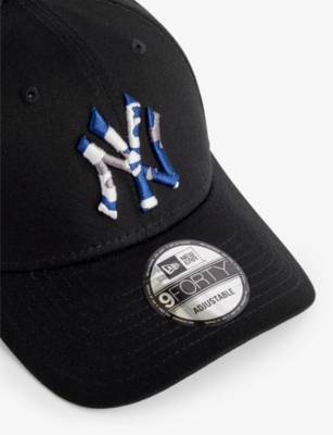 New Era Mens Black 9forty New York Yankees Embroidered Cotton Baseball Cap In Black