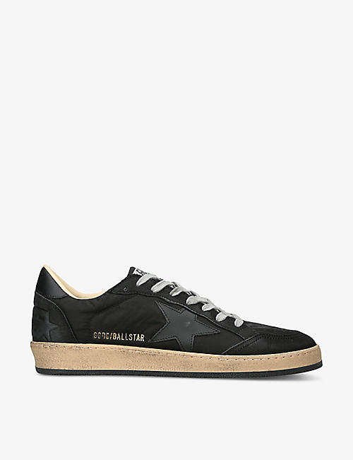 GOLDEN GOOSE: Men's Ballstar logo-embroidered leather low-top trainers