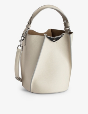 Borderline leather bucket bag