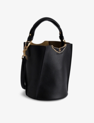 Borderline leather bucket bag