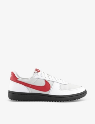 Nike Field General 82 Mesh And Leather Sneakers In White Varsity Red Black