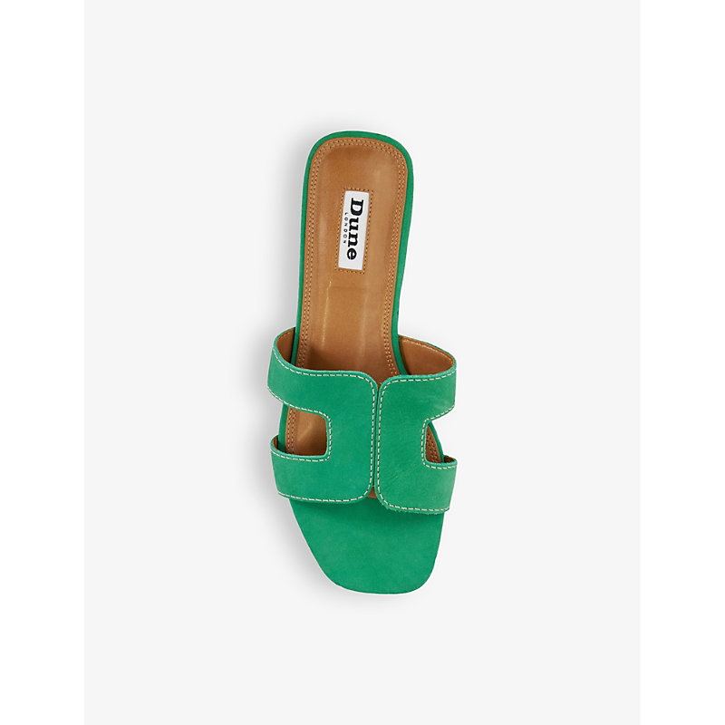 Shop Dune Women's Green-suede Loupe Cut-out Suede Sandals